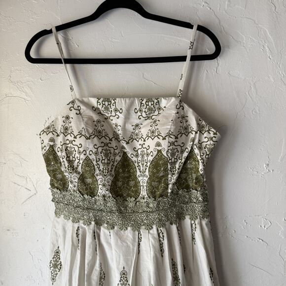Y Apparel Dress Y2k Fairy Small White Green Boho‎ Sundress Crochet Lace Midi - Picture 2 of 9
